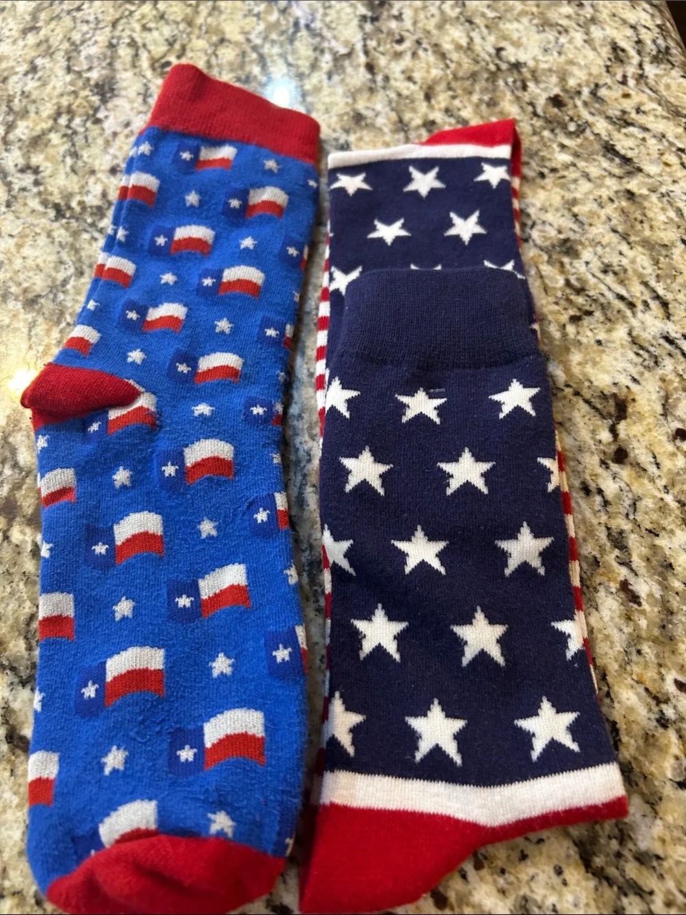 USA Red & Blue Star-Spangled Men's Crew Socks